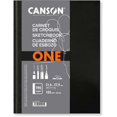 CANSON Sketchbook One 21x27.9cm 200005569 weiss, 100g 98 Blatt