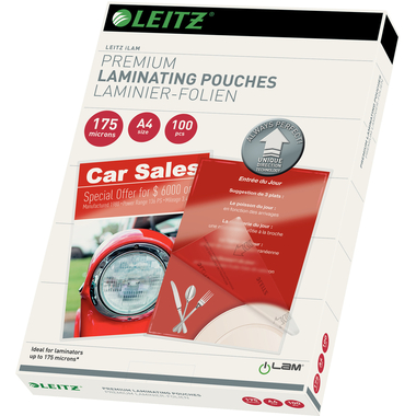 LEITZ Laminiertasche A4 74830000 glanz, 175my 100 Stück