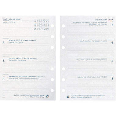 SUCCES Agenda Senior 2026 845207000026U 1W/2S Ersatzkal. 9.5x15cm
