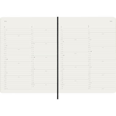 MOLESKINE Agenda Classic X-Large 2026 DSB12MN4Y26 1M/2P nero SC 19x25cm