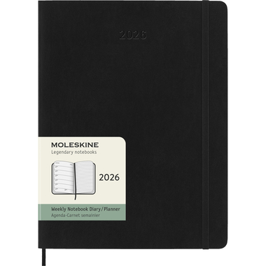 MOLESKINE Agenda Classic X-Large 2026 DSB12WN4Y26 1W/1S schwarz SC 19x25cm