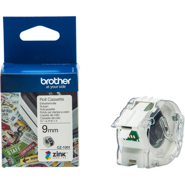 PTOUCH Colour Paper Tape 9mm/5m CZ-1001 VC-500W Compact Label Printer