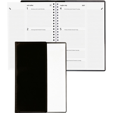 BIELLA GA Poly-Table Wire-O 2027 808534020027U 1W/2S schwarz ML 14.8x20.8cm