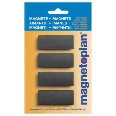 MAGNETOPLAN Support. magnét. réctangle 16651412 noir 4 pcs.