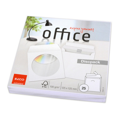 ELCO CD Discpack FSC 125x125mm 74641.12 bianco, 100g, sticker 25 pezzi