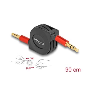 Delock Audio-Kabel aufrollbar 3.5 mm Klinke - 3.5 mm Klinke 0.9 m