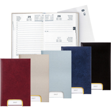 BIELLA Geschäftsagenda Disponent 2027 807401020027U 1T/1S schwarz ML 10.1x16cm