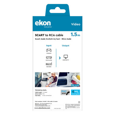 Scart cable – switch with RCA | Ekon