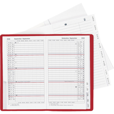 BIELLA Agenda Paris 2026 851512470026U 1M/2P rouge vin ML 7.5x12.6cm