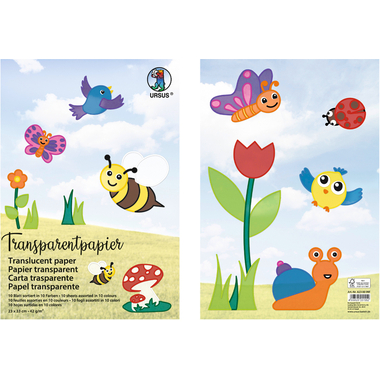 URSUS Transparentpapier 23x33cm 8230099F 42g, 10 Farben ass. 10 Blatt