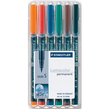 STAEDTLER Lumocolor permanent S 313-WP6 6 Farben ass.