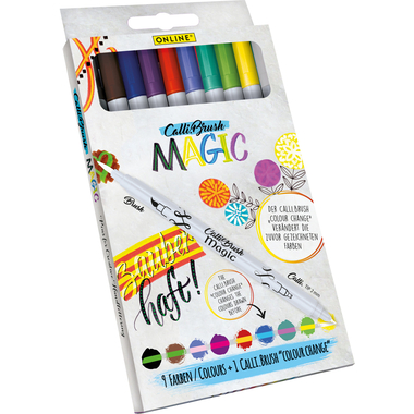 ONLINE Set 9+1 Calli Brush Magic 19137 5 colori Double Tip, 2mm