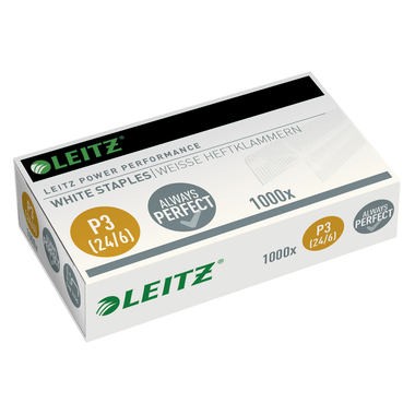 LEITZ Agrafes P3 24/6mm 5554-00-00 galvanisé, blanc 1000 pcs