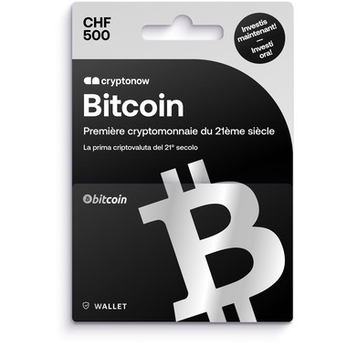 Carte cadeau Cryptonow - Bitcoin CHF 500.-