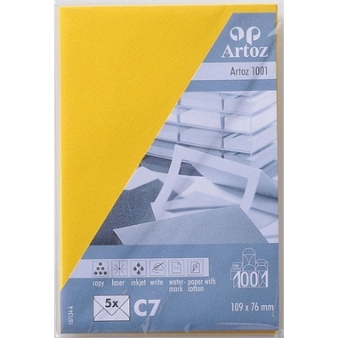 ARTOZ Enveloppes 1001 C7 107134182 100g, jaune soleil 5 pcs.