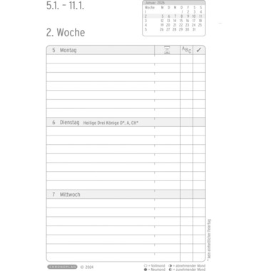 CHRONOPLAN Chronobook Business 2026 50826Z.26 1W/2S schwarz Mini
