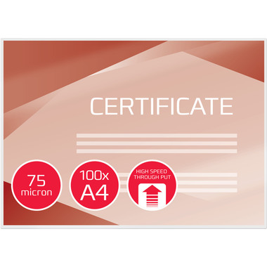 GBC Pochettes à plastifier A4 3747347 brillant, 75my 100 pcs.