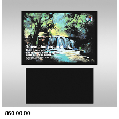 URSUS Tonzeichenpapier-Block 24x34cm 8600000 schwarz 130g, 30 Blatt