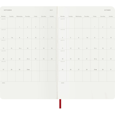 MOLESKINE Agenda Classic Large 2027 DSF212WN3Y27 1W/1S scharlachrot SC 13x21cm