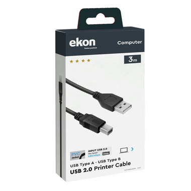 Câble USB pour PC type A - type B | Ekon