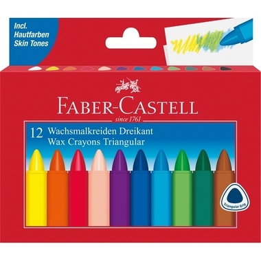 FABER-CASTELL Gessetto a cera 120010 12 pezzi, multicolor