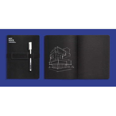 NUUNA Carnet Not White A5 54532 Black,sans réglure,176 p.