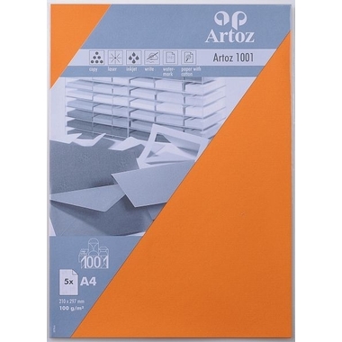 ARTOZ Papier 1001 A4 107796145 100g, orange 5 feuilles