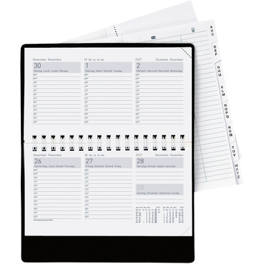 BIELLA Agenda Terminet Wire-O 2027 831773020027U 1S/2P nero ML 15.3x8.5cm