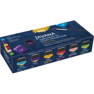 KREUL Peinture pour textiles JAVANA 90597 Color Living set avec 6pcs
