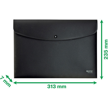 LEITZ Pochettes à élast. Recycle A4 4678-00-95 noir, PP