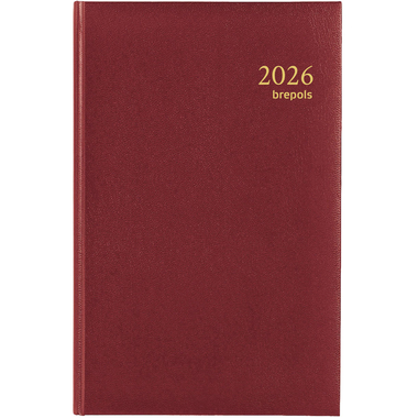 BREPOLS Agenda Saturnus Lima Ku. 2026 0.216.1256 1J/1P vin rouge 13.3x20.8cm
