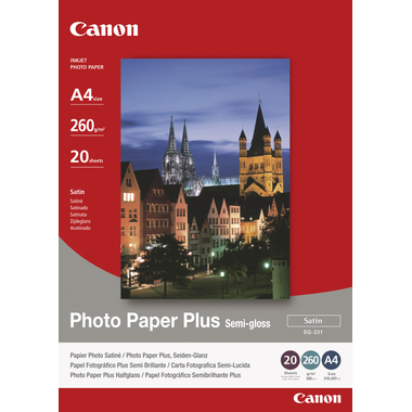 CANON Photo Paper Plus 260g A4 SG201A4 PIXMA, semi-glossy 20 Blatt