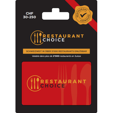 Carte cadeau Restaurant Choice variable