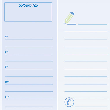 SIGEL Sous-main Time, 3J. 59.5x41cm H6350 bleu, inscript., Lu-Di 30flls.