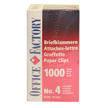 SMART OFFICE Trombones No.4 1014 nickelées, 32mm 1000 pcs.