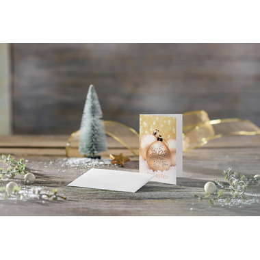 SIGEL Weihnachtskarten A6 DS091 Weihnachtskugeln 25 Stück