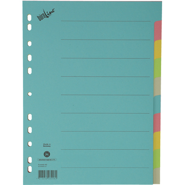 BÜROLINE Kartonregister A4 40580 bunt 10-teilig