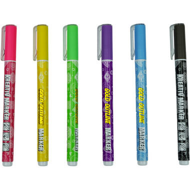 WEDO Marker Gold + Outliner 1-2mm 252700699 Set 6 Stück