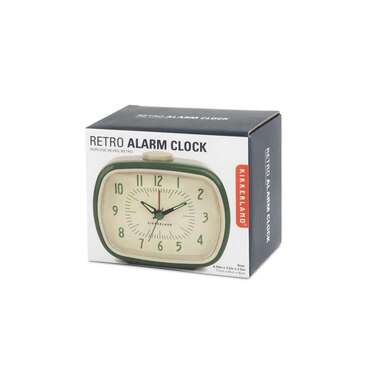 Kikkerland Klassischer Wecker Grün/Beige