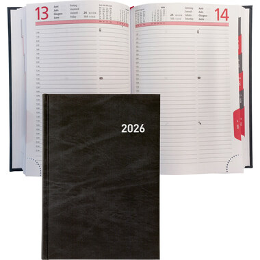 BIELLA GA Registra plus 2026 809310020026U 1T/1S schwarz ML 14.5x20.5cm