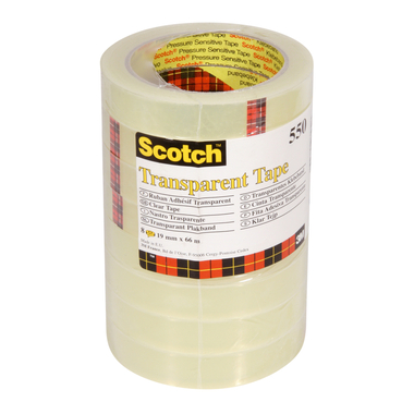 SCOTCH Klebeband 550 19mmx66m 5501966K-8 transparent 8 Stück