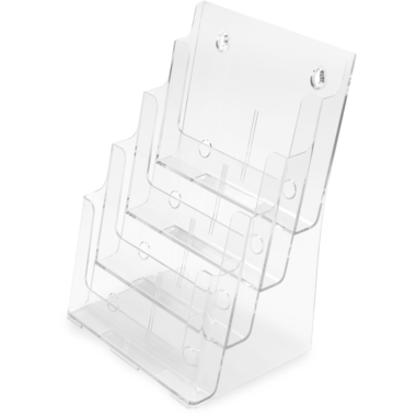 DEFLECTO Prospekthalter Docuholder A4 77441 hoch, 4 Fächer