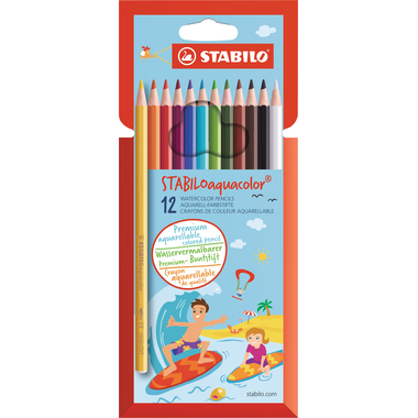 STABILO aquacolor Kids Design 16126 Etui, couleurs ass. 12 pcs.