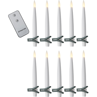 STAR TRADING Bougies LED Paulina 15.5cm 12.064-65 blanc, Remote 10 pcs.