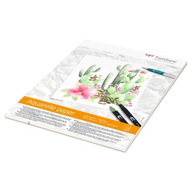 TOMBOW Bloc aquarelles 24x32mm PB-AQUA 300g, 15 feuilles