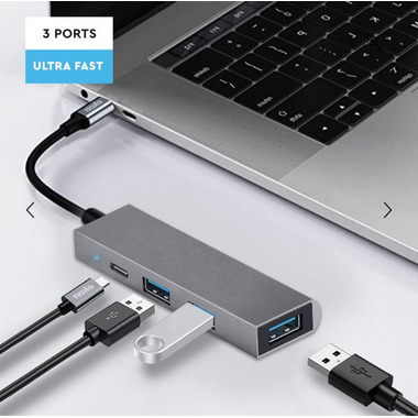 Hub Multiport 3 USB, 1 USB-C
