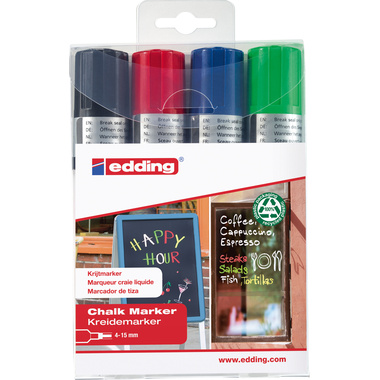 EDDING Windowmarker 4090 4-15mm 4090-E4 4 couleurs ass., basic