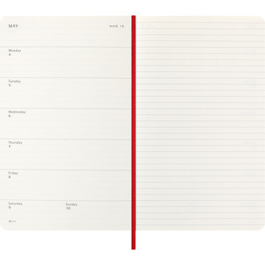 MOLESKINE Agenda Classic Large 2026 DSF212WN3Y26 1W/1S scharlachrot SC 13x21cm