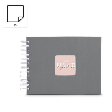 HAMA Spiralalbum Fine Art 24x17cm 9836 steingrau 25 Blatt, weiss