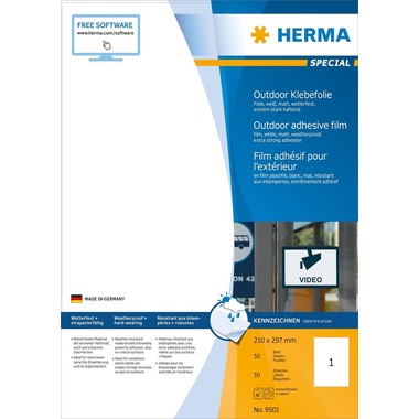 HERMA Etiquettes Outdoor A4 9501 blanc 50 pcs.
